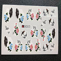 Наклейка на нігті, наклейка для нігтів, нігтьовий дизайн "квіти 20 шт. набір