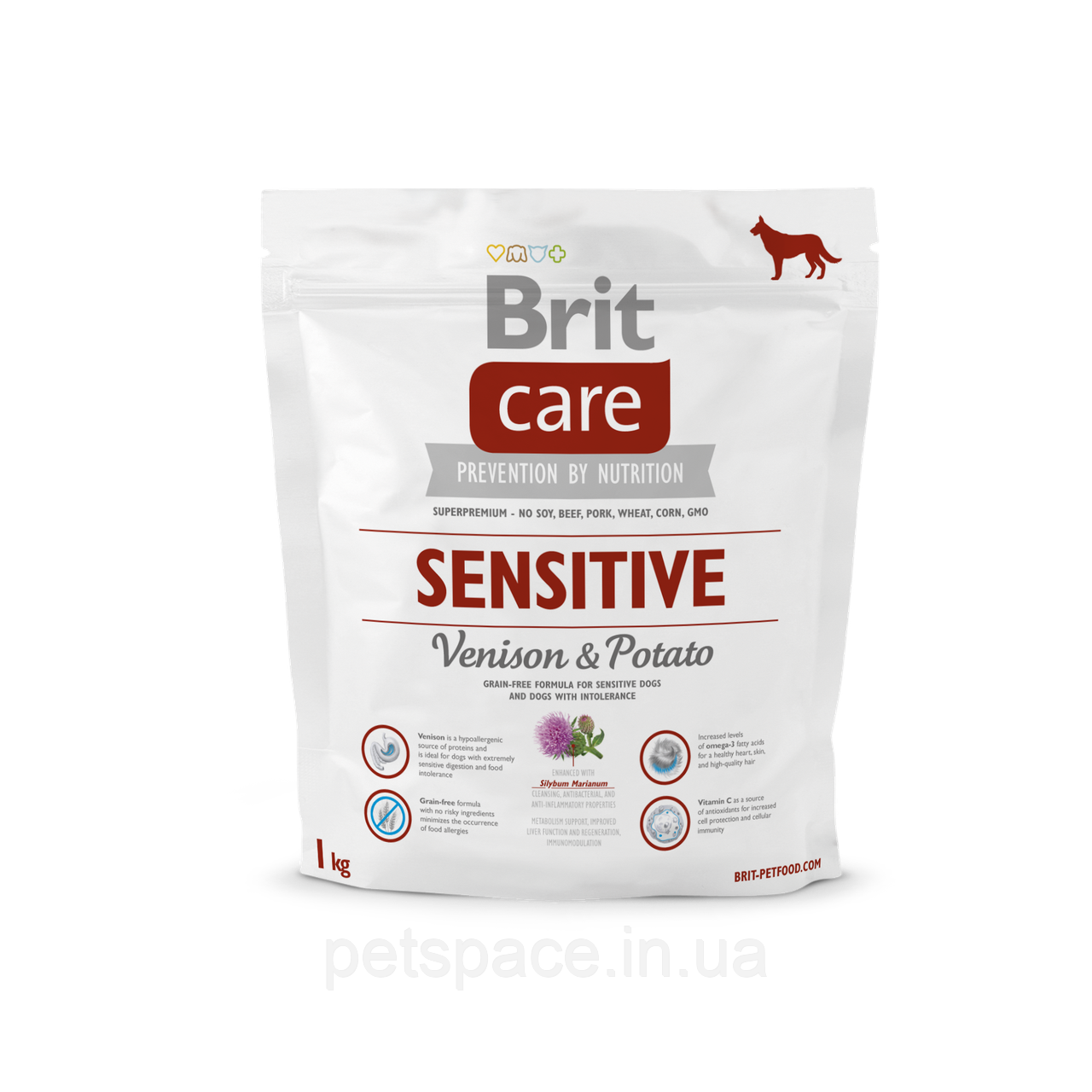 Корм Brit Care Sensitive (Бріт Кеа для всіх порід з чутливим травленням з олениною і картоплею) 1кг.
