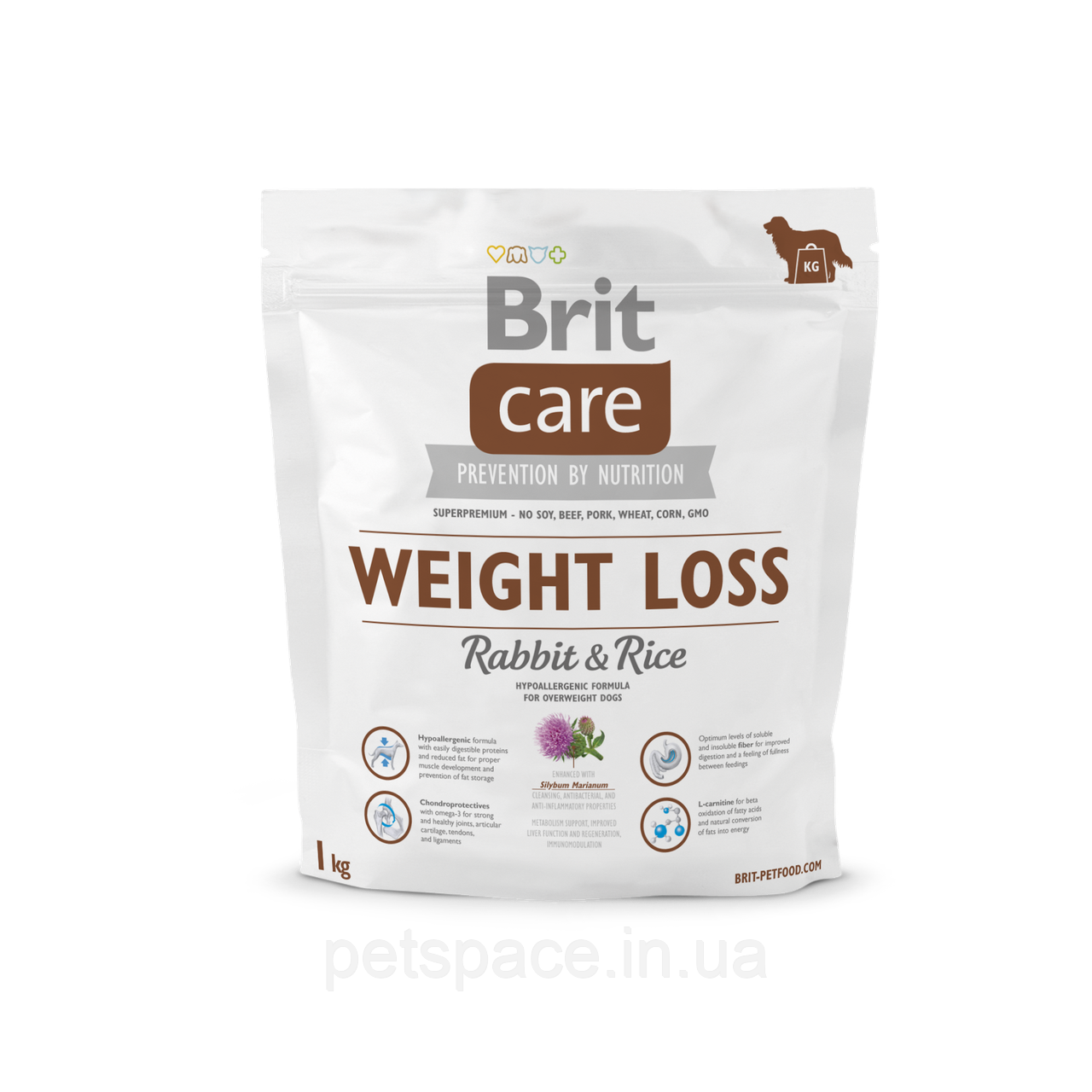 Корм Brit Care Weight Loss (Бріт Кеа для собак всіх порід із зайвою вагою з кроликом і рисом) 1кг.