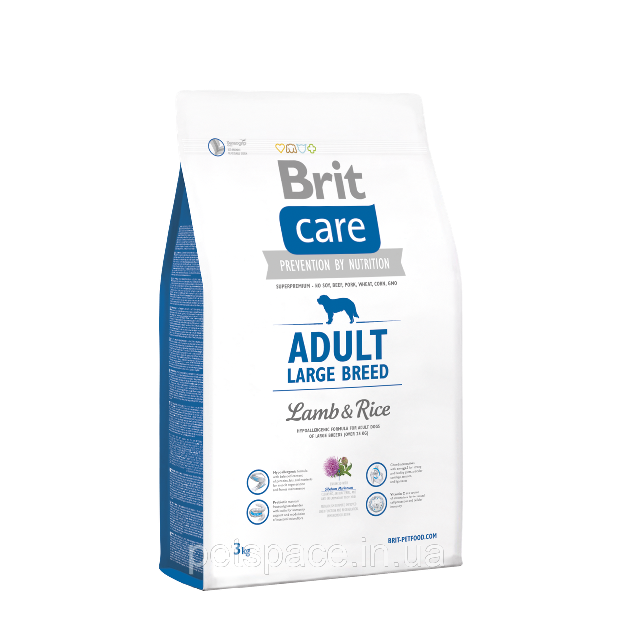 Корм Brit Care Adult Large Breed Lamb (Бріт Кеа для собак великих порід з ягням та рисом) 3кг.