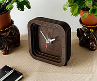 Квадратные часы Часы коричневые Часы 15 см на 15 см Часы с секундной стрелкой Деревянные часы