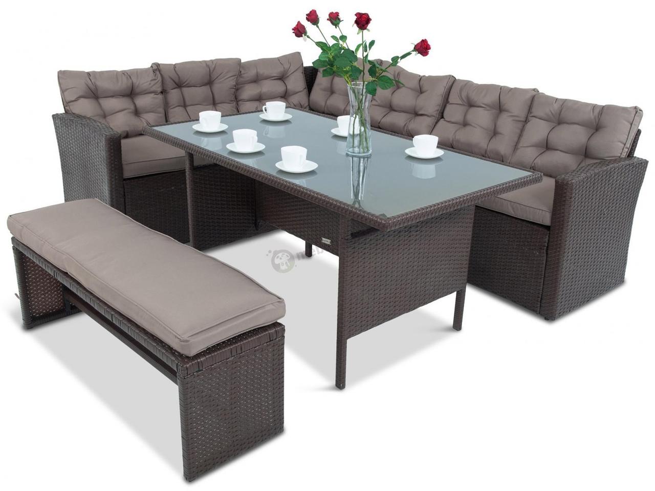 Комплект садових меблів плетеної з ротанга Topiano Antracite Brown