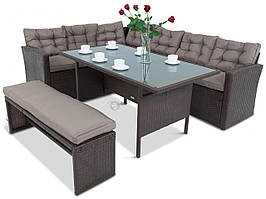 Комплект садових меблів плетеної з ротанга Topiano Antracite Brown