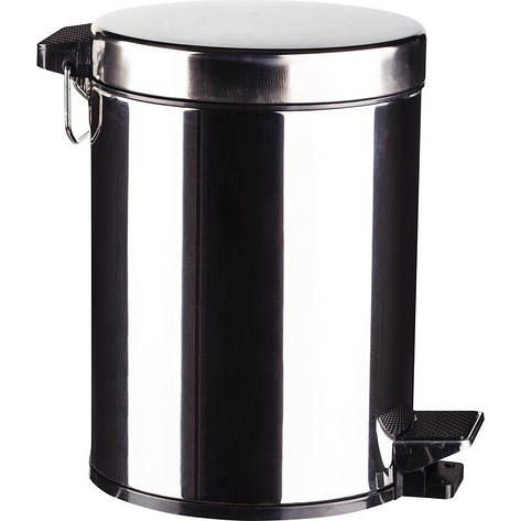 Відро для сміття з педаллю 12 л (хром), фото 1