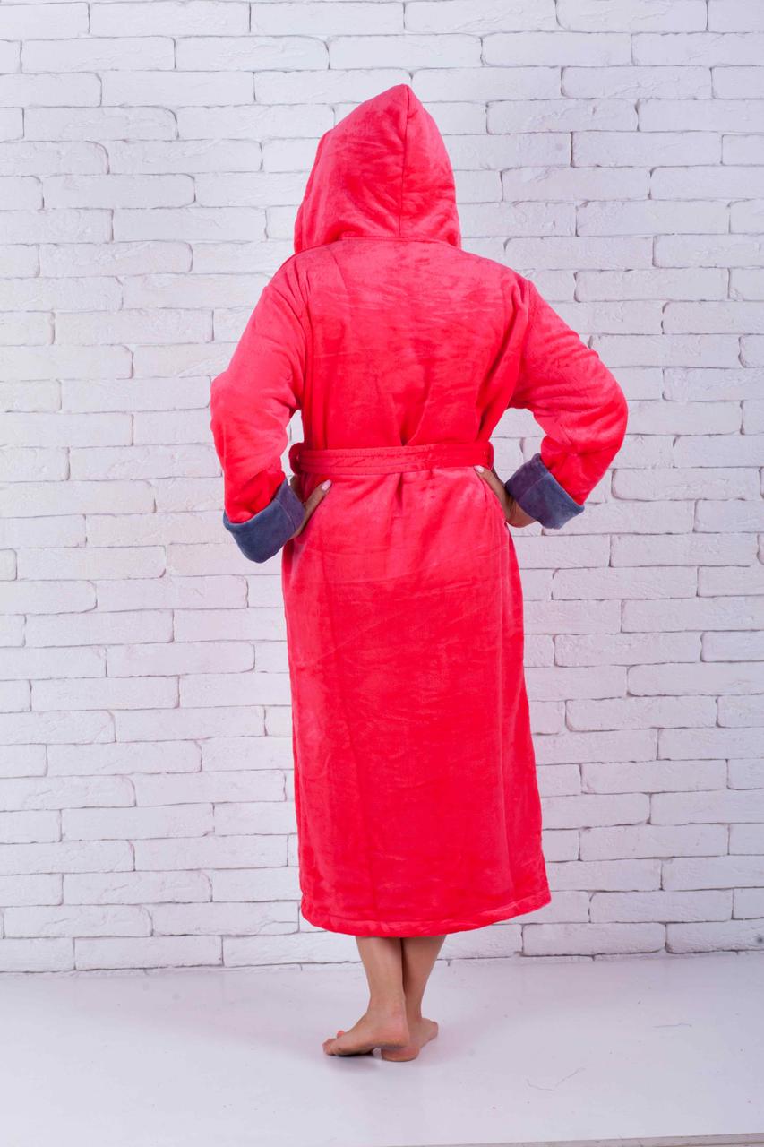 Махровый халат женский с капюшоном длинный - фото 4 - id-p168814502