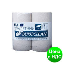 Папір туалетного. целюлоз. Buroclean по 4 рул., на гільзі, 2-х шарова, білий 10100011