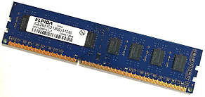 Оперативна пам'ять Elpida DDR3 2Gb 1333MHz PC3-10600U 2R8 CL9 (EBJ21UE8BDF0-DJ-F) Б/В