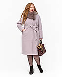 Жіноче зимове пальто класика з хутром М-5086, фото 4