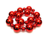 Новогоднее украшение - гирлянда из шаров, 1,83 м, красная, пластик (110032)