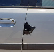 Наклейка автомобільна Кішка (чорна)