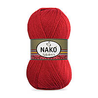 Пряжа Nako Nakolen 5 1175 красный (нитки для вязания Нако Наколен 5) 49% шерсть - 51% премиум акрил