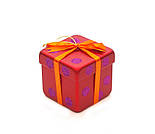 Ялинкова іграшка Подарунок матовий з бантом, 10 см, темно-червоний, пластик, декоративна новорічна фігурка (110247-3), фото 2