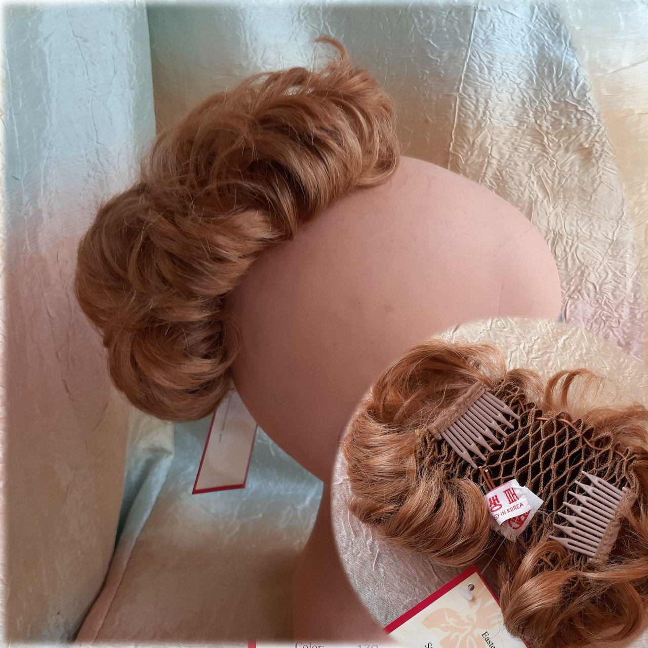 Шиньйон-накладка на короткий гребінцях світлий тіціан 703-27C, фото 1