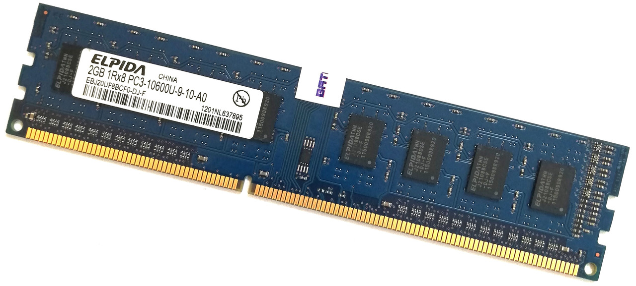 Оперативна пам'ять Elpida DDR3 2Gb 1333MHz PC3-10600U 1R8 CL9 (EBJ20UF8BCF0-DJ-F) Б/В