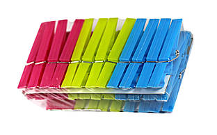 Прищіпки пластикові неонові 8*1см 24шт