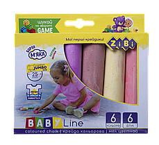 Крейда кольоровий JUMBO, 6 штук, BABY Line ZB.6710-99, ZiBi