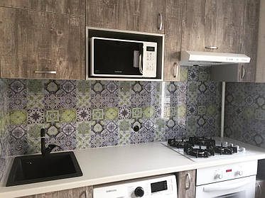 Панель під плитку для кухні зі скла Печворк