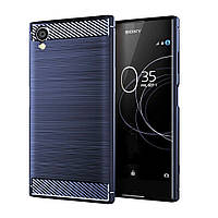 Чохол Lenuo Carbon Fiber для Sony Xperia XA1 Plus (G3412) Navy Blue