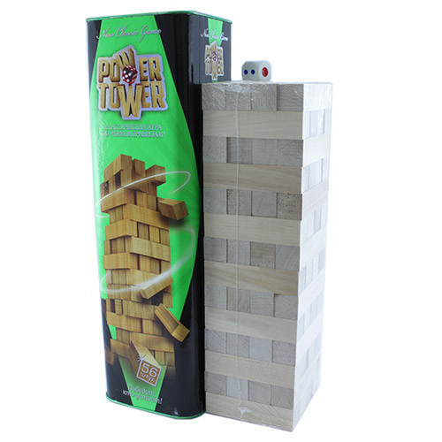 Настольная игра Дженга Башня Jenga Power Tower Джанга PT-01 56 брусков - фото 1 - id-p1015262415