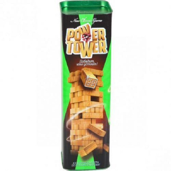 Настольная игра Дженга Башня Jenga Power Tower Джанга PT-01 56 брусков - Вища Якість та Гарантія! - фото 2 - id-p1015262415