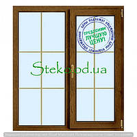 Вікно ламінація внутрішня на білій основі шпитси золото 8 мм 