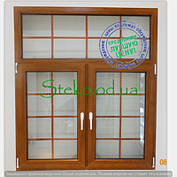 Вікно коричневе ламіноване в масі ЗОЛОТИЙ ДУБ шпропси 18 мм