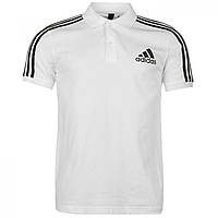 Поло Аdidas 3 Stripes Logo Polo White/Black - Оригинал