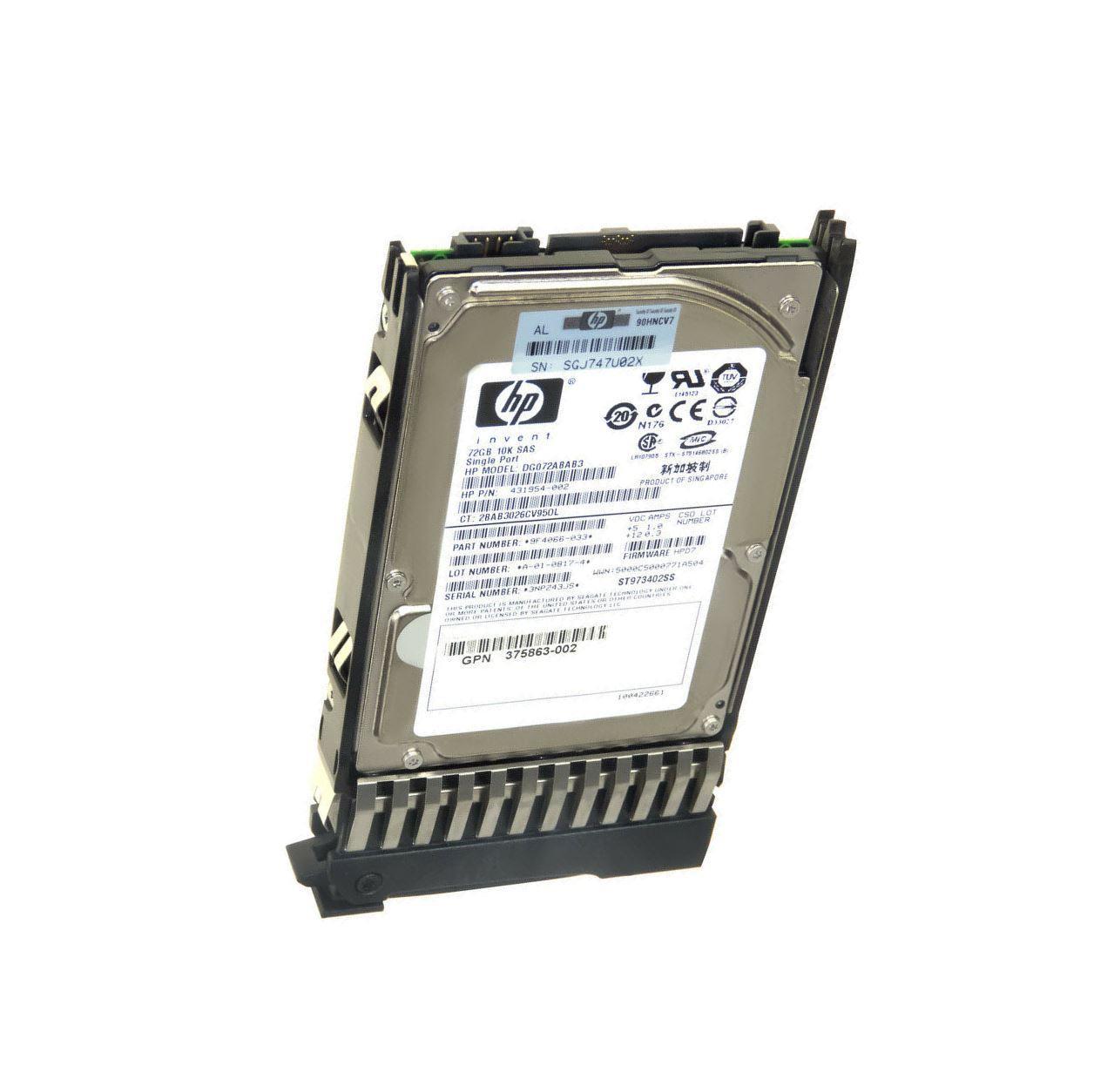 Жорсткий диск для сервера 72Gb HP 431954-002, 10000rpm 32MB (DG072ABAB3) 2.5" SAS БВ