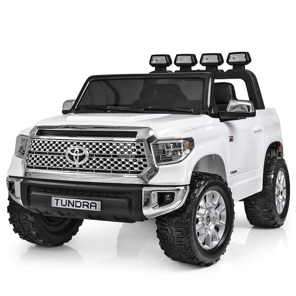 Двомісний дитячий електромобіль Джип Toyota Tundra, шкіряне сидіння, колеса EVA, JJ 2266 AEBLR-1 білий, фото 1
