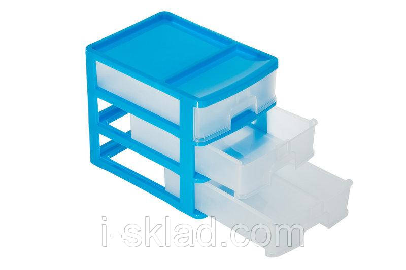 Комод канцелярський на 3 шухляди R-plastic міні Коричневый