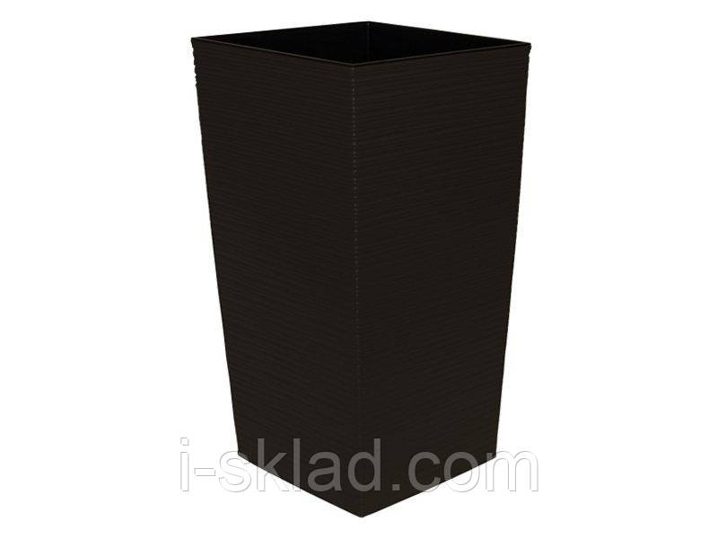 Горщик терасний Ламела Фінезія Долото 40 см з вкладом 591  Черный