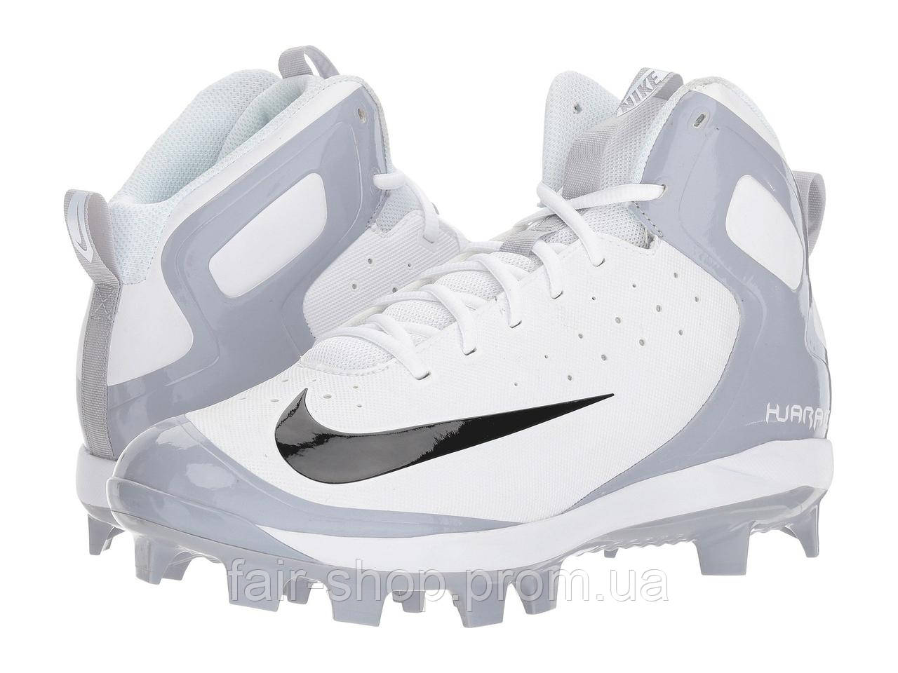 Бутсы Nike Alpha Huarache Pro Mid MCS White/Black/Wolf Grey, оригінал. Доставка від 14 днів