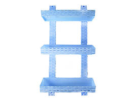 Полиця 3-ярусна пряма R-plastic Ротанг Голубой