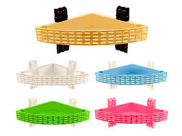 Полиця 1-ярусна кутова R-plastic Ротанг Коричневый