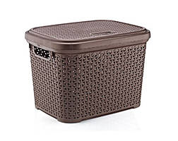 Кошик з кришкою Hobby life Ротанг 20 л 08 1108 Бирюзовый