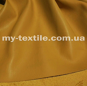 Тканина шкірозамінник на замшевій основі стрейч щільна 145 см Темно-жовтий