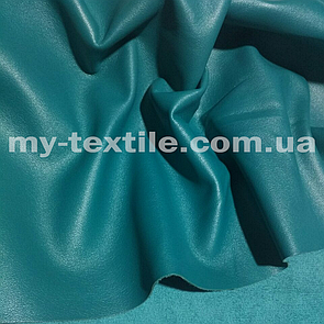 Тканина шкірозамінник на замшевій основі стрейч щільна 145 см Морська хвиля