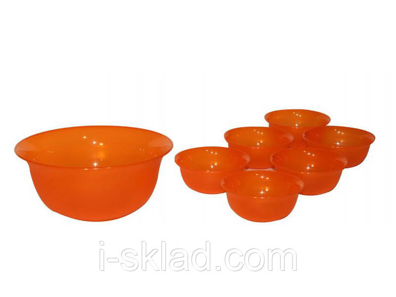 Набір салатників Ламела Шафран 8 шт 247 Белый мрамор