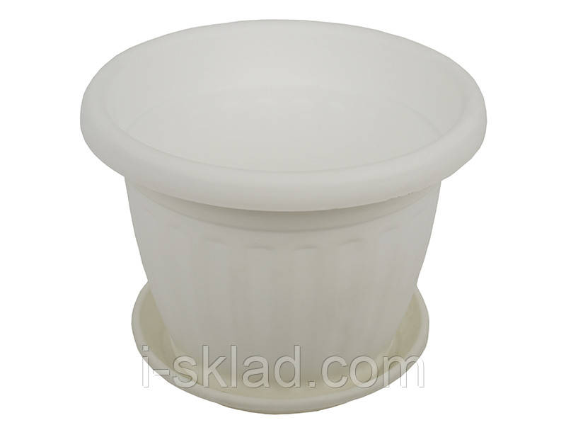 Горщик для квітів IL-PE Круглий 16/14 см з підставкою  Теракотовий