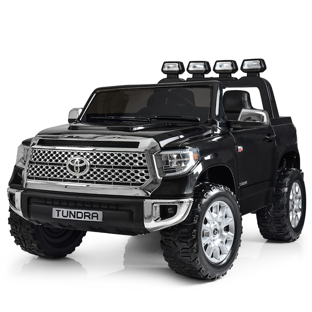 Двомісний дитячий електромобіль Джип JJ 2266 AEBLR-2, Toyota Tundra, шкіряне сидіння, колеса EVA, чорний
