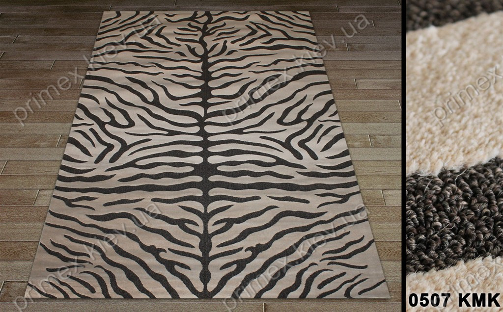 Синтетичний килим Tibet зебра бежевий з коричневим
