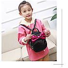 Дитяча сумочка - рюкзак чорний Бантик, фото 3