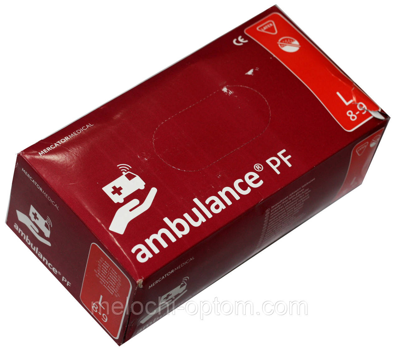 Перчатки латексные диагностические "Ambulance" (L) не стерильные - фото 1 - id-p95807894