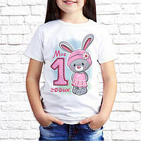 Футболка для дівчинки з принтом Зайчик "Мені 1 рік" Push IT