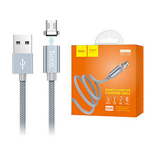 Магнітний кабель MicroUSB Hoco U40A Magnetic 1 м Silver