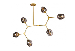 Люстра молекула в стилі ЛОФТ 6 ламп, 756L680231-6 GD+BK, золото