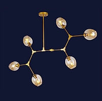 Люстра молекула в стиле ЛОФТ 6 ламп, 756LPR0231-6 GD BR, золото