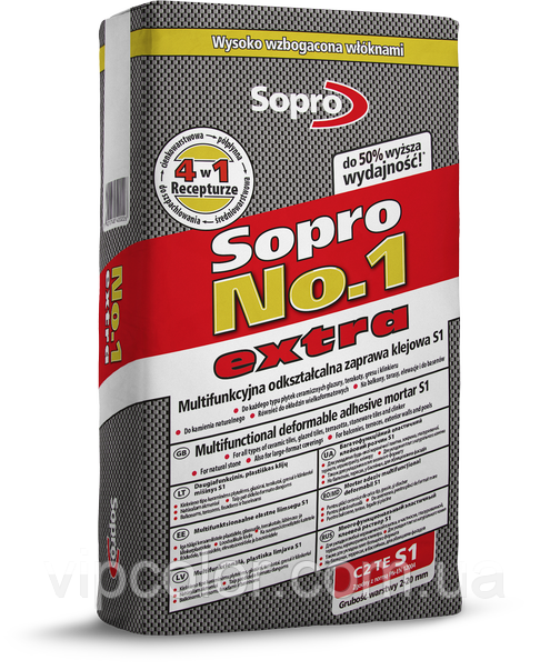 Sopro No.1 extra - Еластичний клейовий розчин S1 22,5 кг