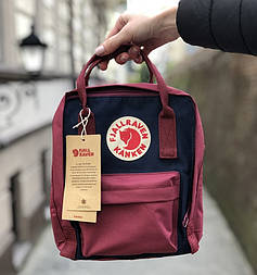 Рюкзак Канкен Fjallraven Kanken mini bordo/black Premium. Живе фото (топ ААА+)