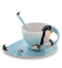 Фарфоровая чайная пара "Пингвины" (Pavone) FM-01/29 - фото 1 - id-p108358534
